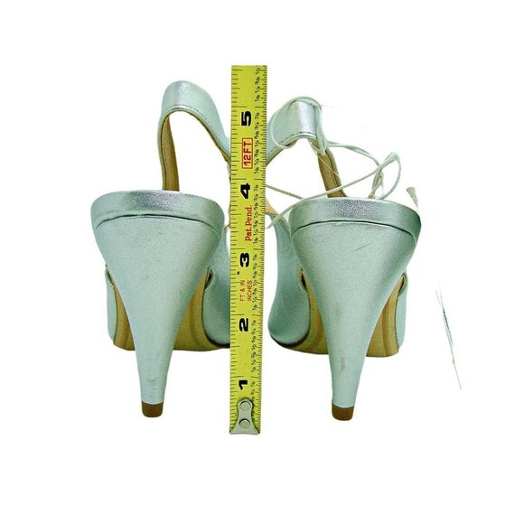 A New Day Nettie Silver Leather Pointed Toe Slingback Heels ACR68 Size 7 NWT - Picture 5 of 11